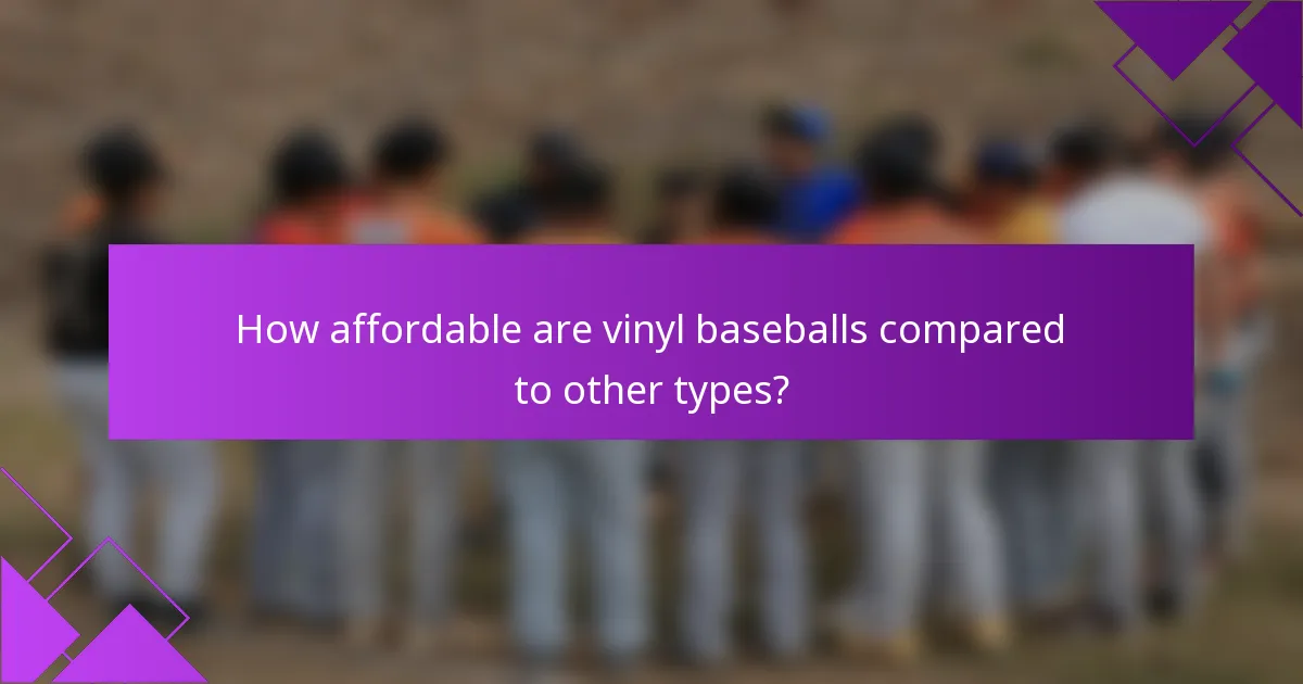 How affordable are vinyl baseballs compared to other types?