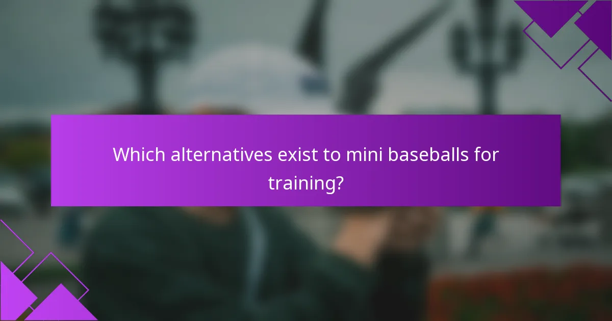 Which alternatives exist to mini baseballs for training?